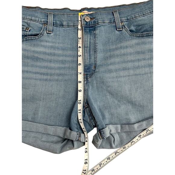 Levi's Strauss Denim Shorts Women's Size 34 Mid Rise Cuffed Stretchy Summer - Picture 9 of 11